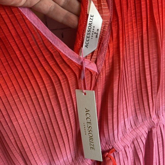 Accessorize London NWT Swim Cover-up Ombre Pleated Kaftan Vacation Resortwear - Picture 7 of 11